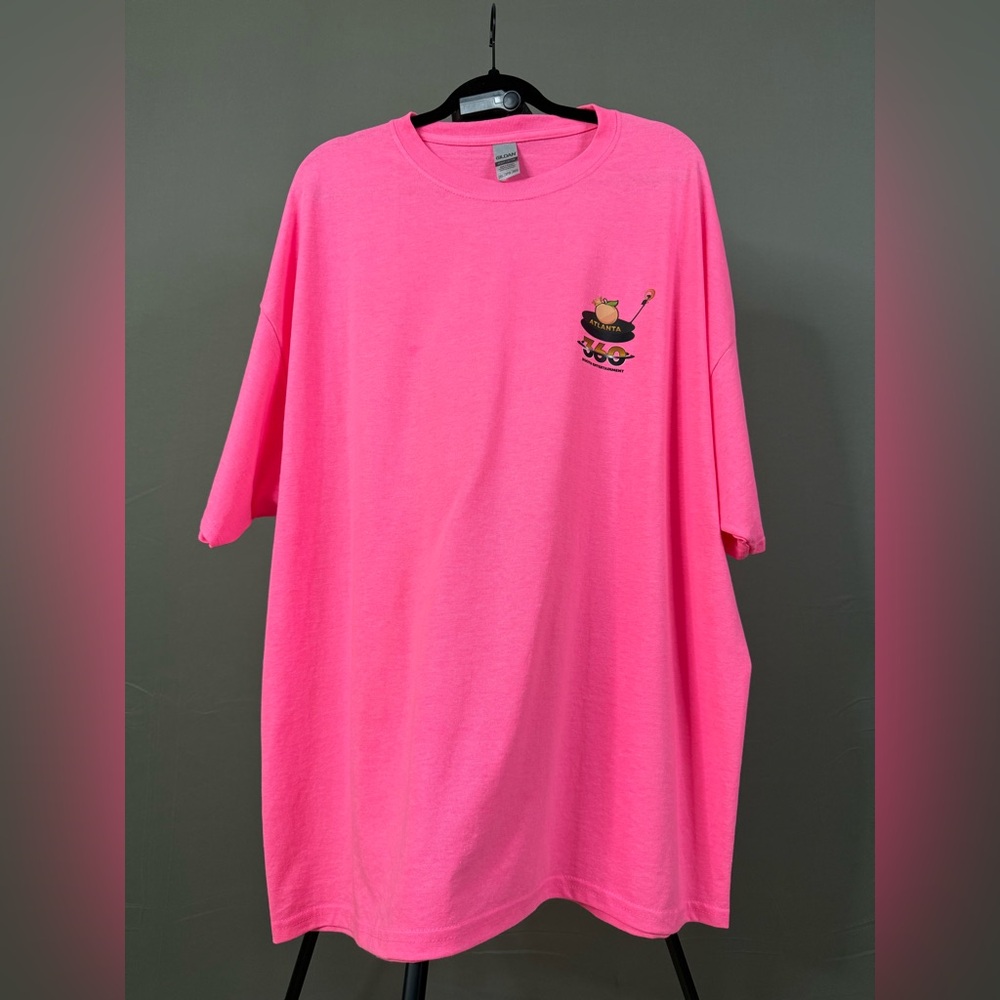 Gildan Bright Pink Short Sleeve Tee  Atlanta 360 Booth Entertainment